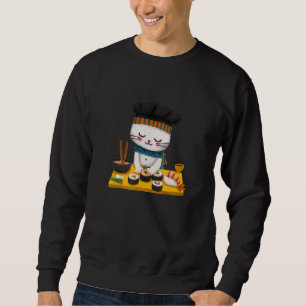 Moletom Sushi Cat Chef Japonês Neko
