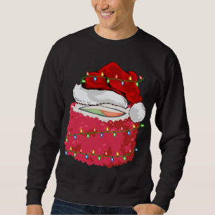Moletom Sushi Fast Comida Lover Xmas Santa Hat Sushi Chris