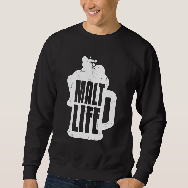Moletom Sussurro do Bebendo de cerveja legal Malt Life (Frente)