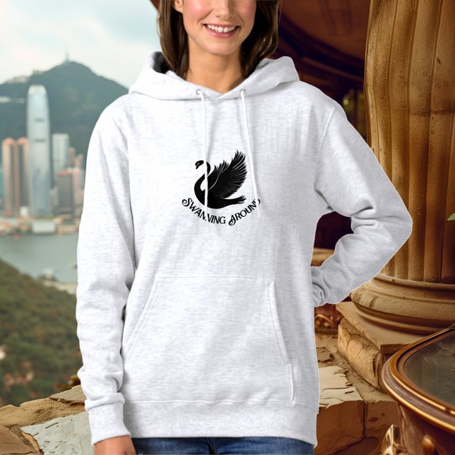 Moletom Swanning Around - Design de Cisne Elegante (Criador carregado)