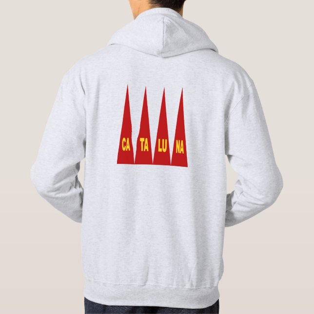 Moletom Sweat à capuche cendre dos homme  DESIGN  CATALUNA (Verso)