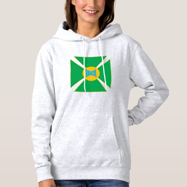 Moletom Sweat à capuche cendre femme  DESIGN  BRAZIL  (Frente)