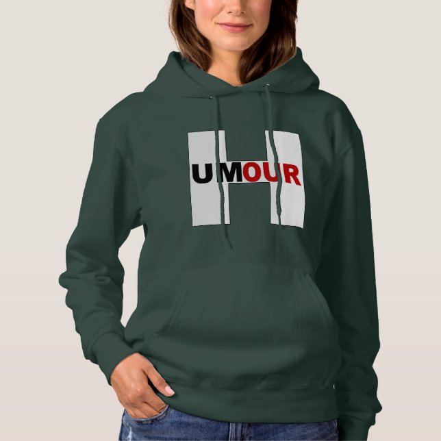 Moletom Sweat à capuche femme vert foret DESIGN HUMOUR (Frente)
