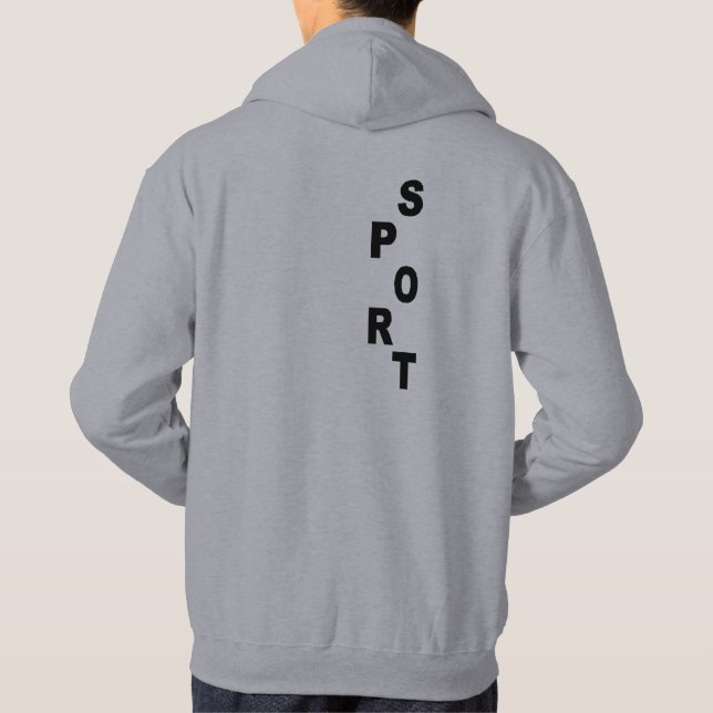 Moletom Sweat à capuche gris DESIGN SPORT (Verso)
