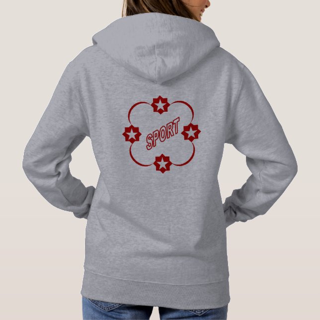 Moletom Sweat à capuche gris  DOS pour femme  SPORT (Verso)