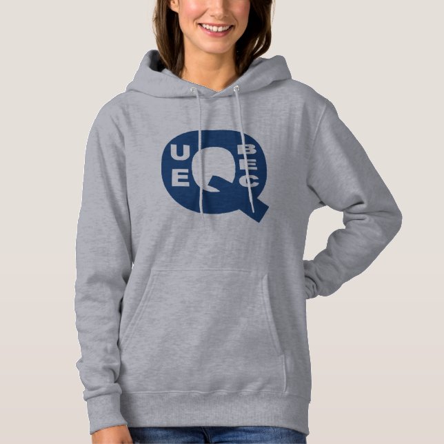Moletom Sweat à capuche gris femme  DESIGN QUEBEC (Frente)
