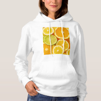 Moletom Sweat à capuche motif agrumes frais – Citron, oran