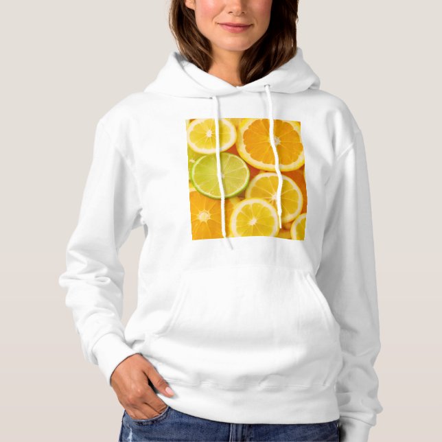 Moletom Sweat à capuche motif agrumes frais – Citron, oran (Frente)