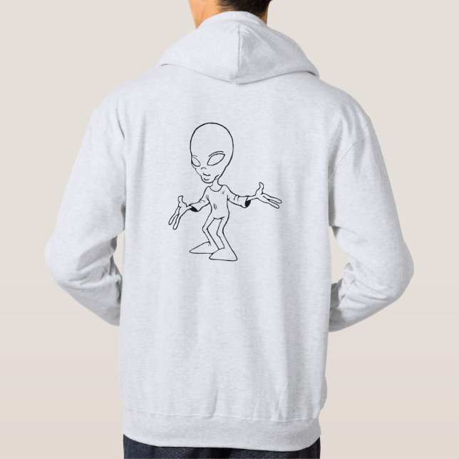 Moletom Sweat à capuz com alien cinzento claro (Verso)