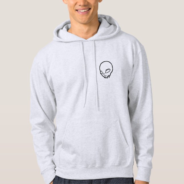 Moletom Sweat à capuz com cabeça alien cinzento claro (Frente)