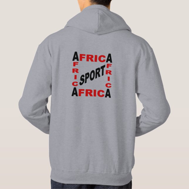 Moletom Sweat capuche grise dos homme DESIGN AFRICA SPORT  (Verso)