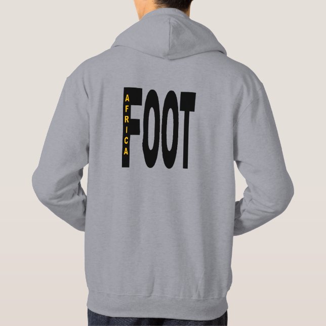 Moletom Sweat capuche grise dos homme  DESIGN  FOOT AFRICA (Verso)