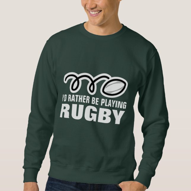 Moletom Sweater de fã de rugby com slogan de citação engra (Frente)