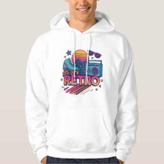 Moletom Sweatshirt à Capuche Homme Rétro Années 80