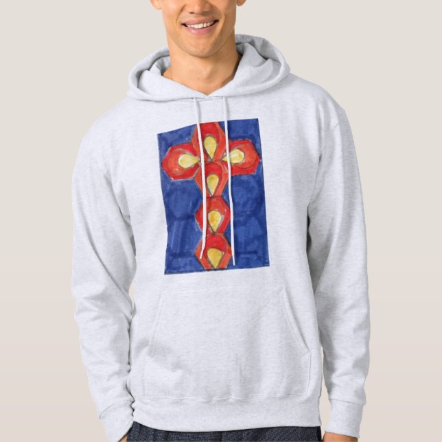 Moletom Sweatshirt básica de capuz com capuz entre homens (Frente)