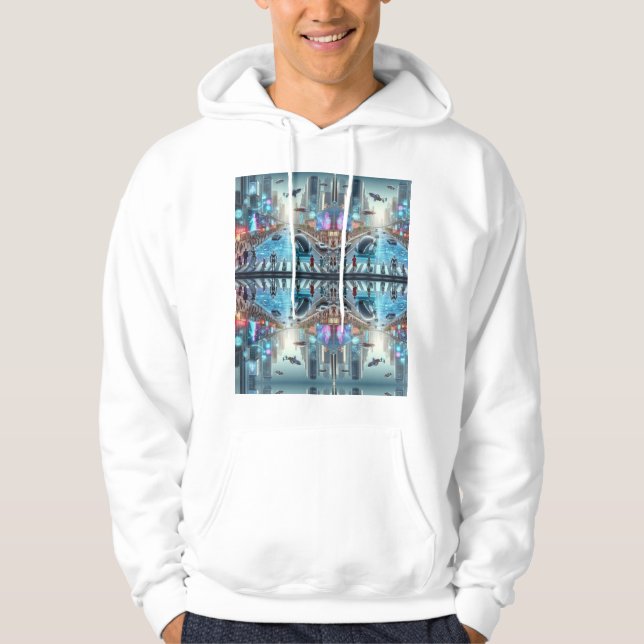 Moletom Sweatshirt Básica de Hospedeiro de Cidade Futuríst (Frente)