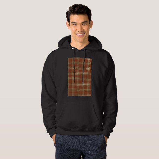 Moletom Sweatshirt Básica Masculina Marrom-Tartan (Frente Completa)