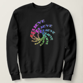 Moletom Sweatshirt - BELIEVE Escrita em Espirais Multicolo