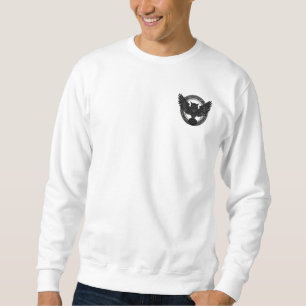 Moletom Sweatshirt Branca Clássica com Emblema de Águia Ne