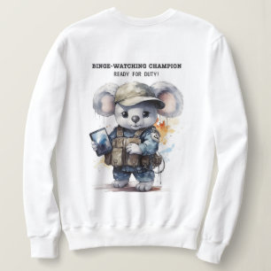 Moletom Sweatshirt Branca de Koala, Cute Koala, para amant