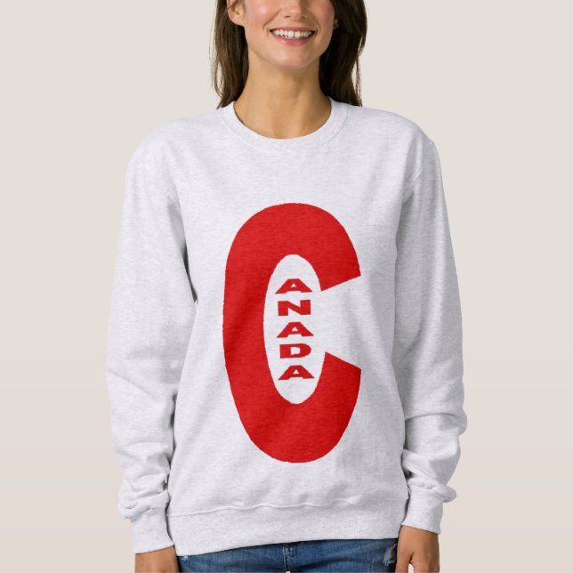 Moletom Sweatshirt cendre femme  DESIGN  CANADA  (Frente)