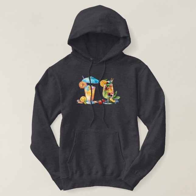 Moletom Sweatshirt Com Casca De Bebida Tropical (Frente do Design)