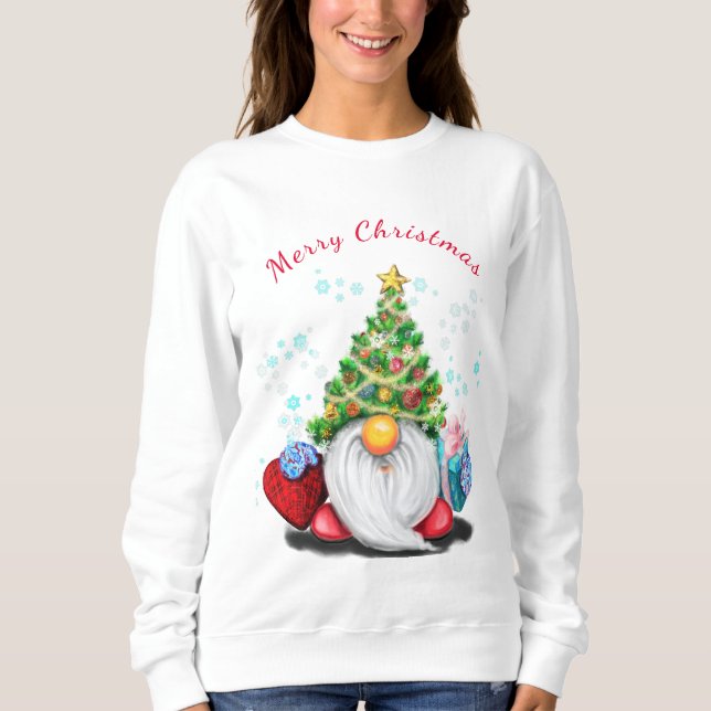 Moletom Sweatshirt com Gnome de Natal (Frente)
