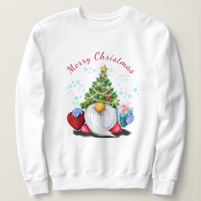 Moletom Sweatshirt com Gnome de Natal (Frente do Design)