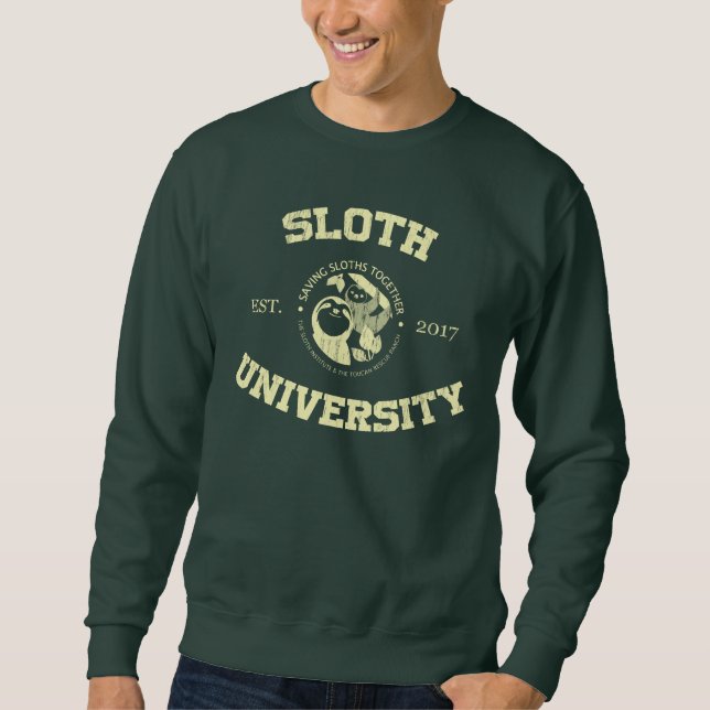 Moletom Sweatshirt da Universidade Sloth - Forest Green (Frente)