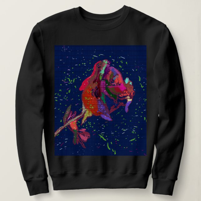 Moletom Sweatshirt De Flor De Cor Brilhante (Frente do Design)
