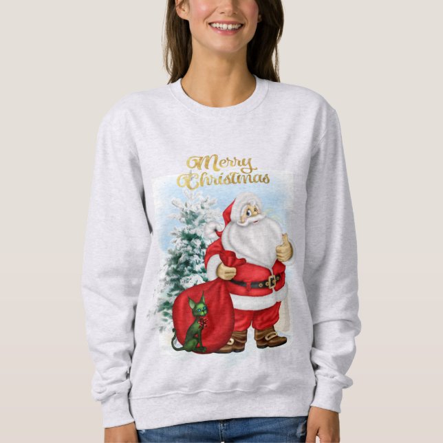 Moletom Sweatshirt de Santa Claus Divertido (Frente)