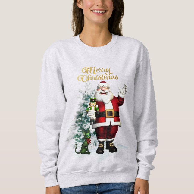 Moletom Sweatshirt de Santa Claus Divertido (Frente)