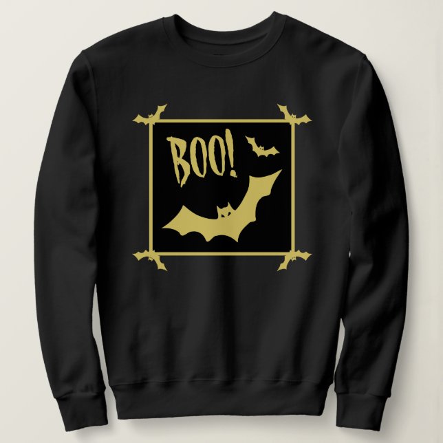Moletom Sweatshirt do Halloween BOO pela Poeta Adiela Akoo (Frente do Design)