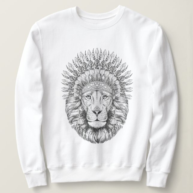 Moletom Sweatshirt Do Leão Real Coroa (Frente do Design)