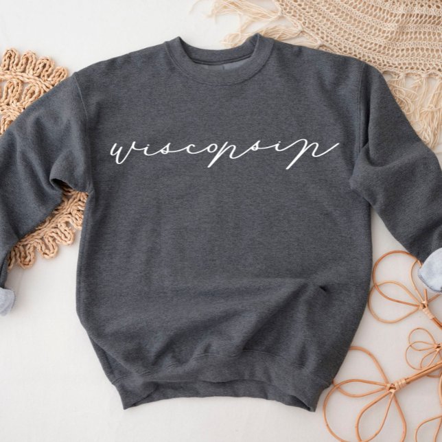 Moletom Sweatshirt do Wisconsin Script State Women (Criador carregado)