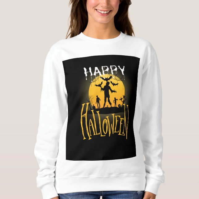 Moletom Sweatshirt Feliz de Halloween (Frente)