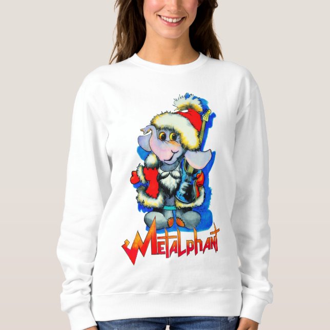 Moletom Sweatshirt feminina do Feriado de Inverno Metálico (Frente)