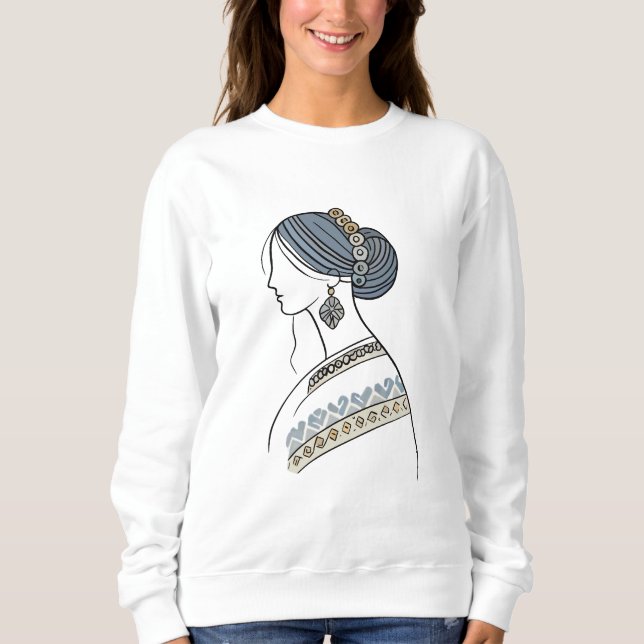 Moletom Sweatshirt Folk Art Ucraniano | Line Art (Frente)
