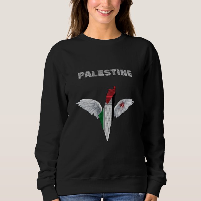 Moletom Sweatshirt Free Palestine Women| Bandeira Palestin (Frente)