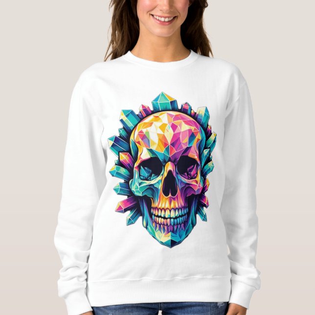 Moletom Sweatshirt Grega e Colorida Crystal Skull (Frente)