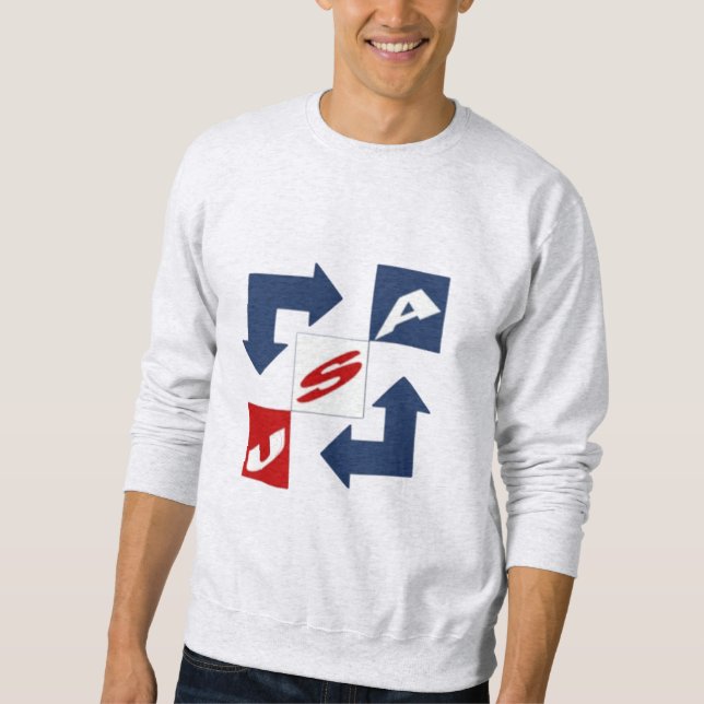 Moletom Sweatshirt gris homme  DESIGN  USA  (Frente)