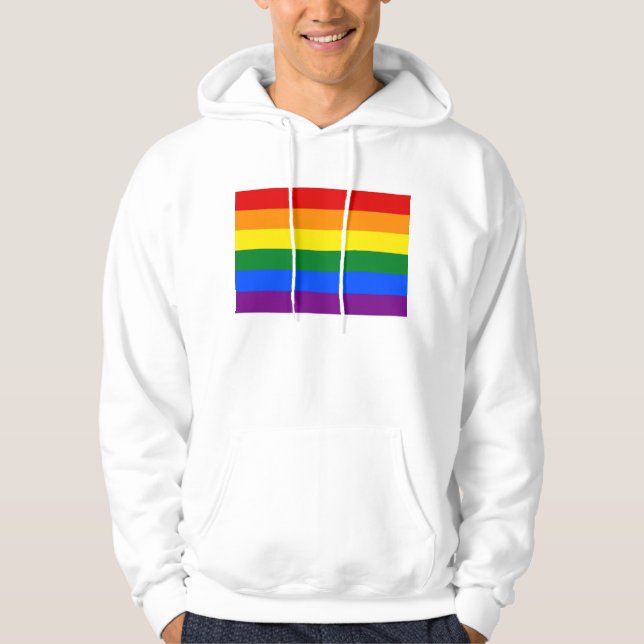 Moletom Sweatshirt Hoded com bandeira LGBT Rainbow (Frente)