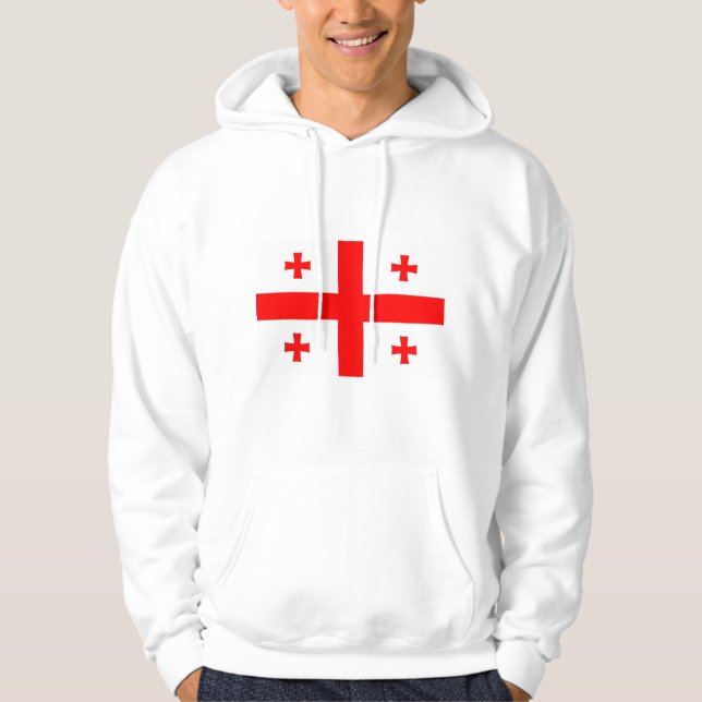 Moletom Sweatshirt Hooded com Bandeira da Geórgia (Frente)