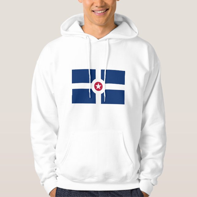 Moletom Sweatshirt Hooded com bandeira de Indianapolis, EU (Frente)