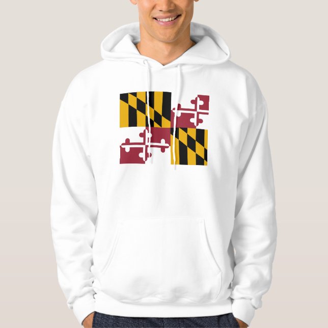 Moletom Sweatshirt Hooded com bandeira de Maryland (Frente)