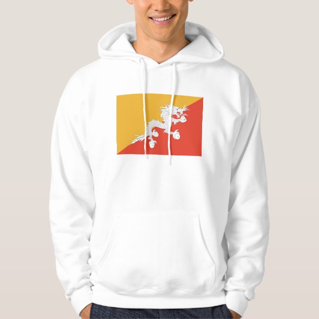 Moletom Sweatshirt Hooded com bandeira do Butão (Frente)