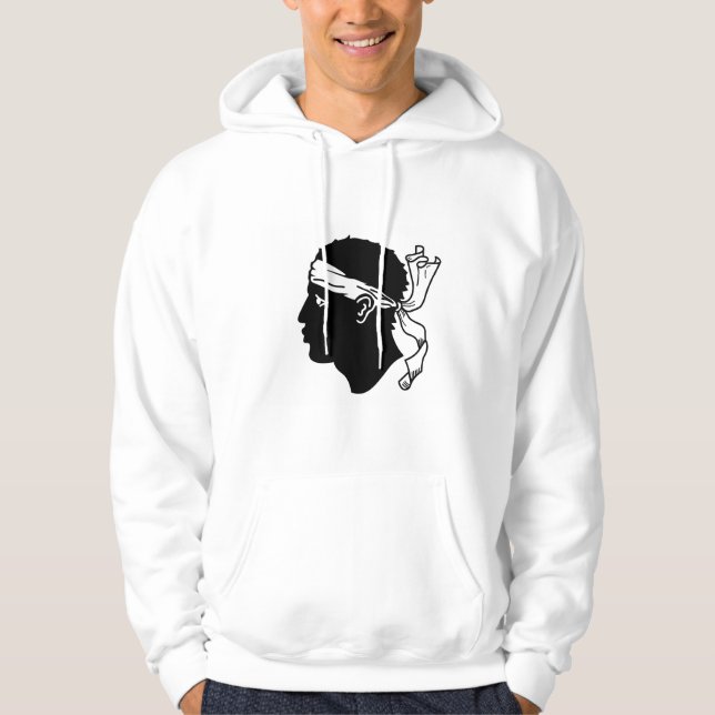 Moletom Sweatshirt Hooded com pavilhão da Córsega, França (Frente)