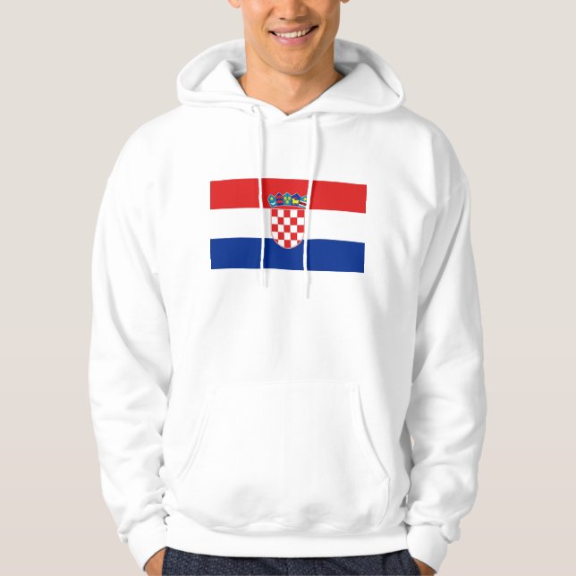 Moletom Sweatshirt Hooded com pavilhão da Croácia (Frente)