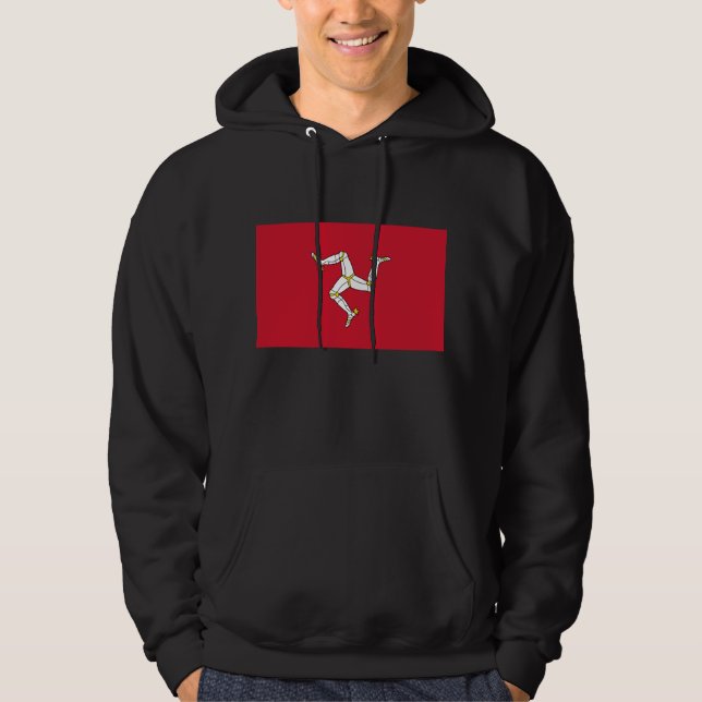 Moletom Sweatshirt Hooded com pavilhão da ilha de Man (Frente)