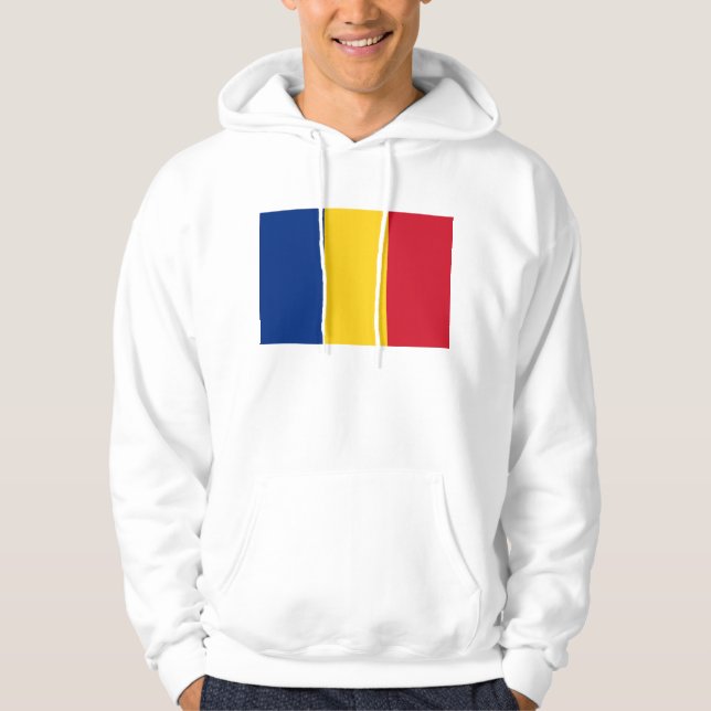 Moletom Sweatshirt Hooded com pavilhão da Romênia (Frente)